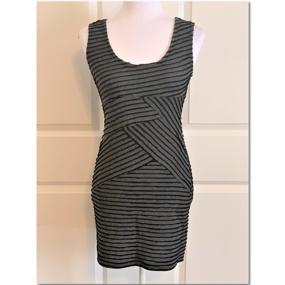 Tank Dress Size M Xhilaration Gray Striped Dress Tunic Size Medium